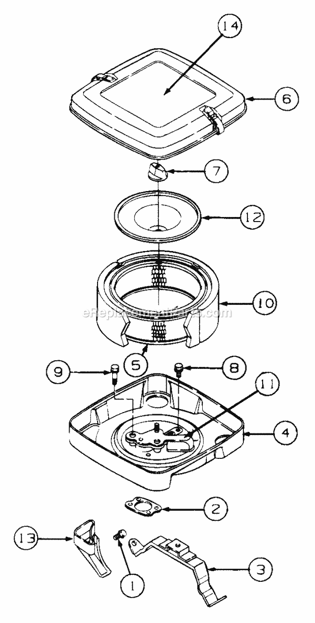 Air Cleaner Diagram and Parts List for 2164 13A-264G100 Cub Cadet Lawn Tractor